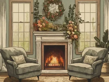 off-center fireplace styling