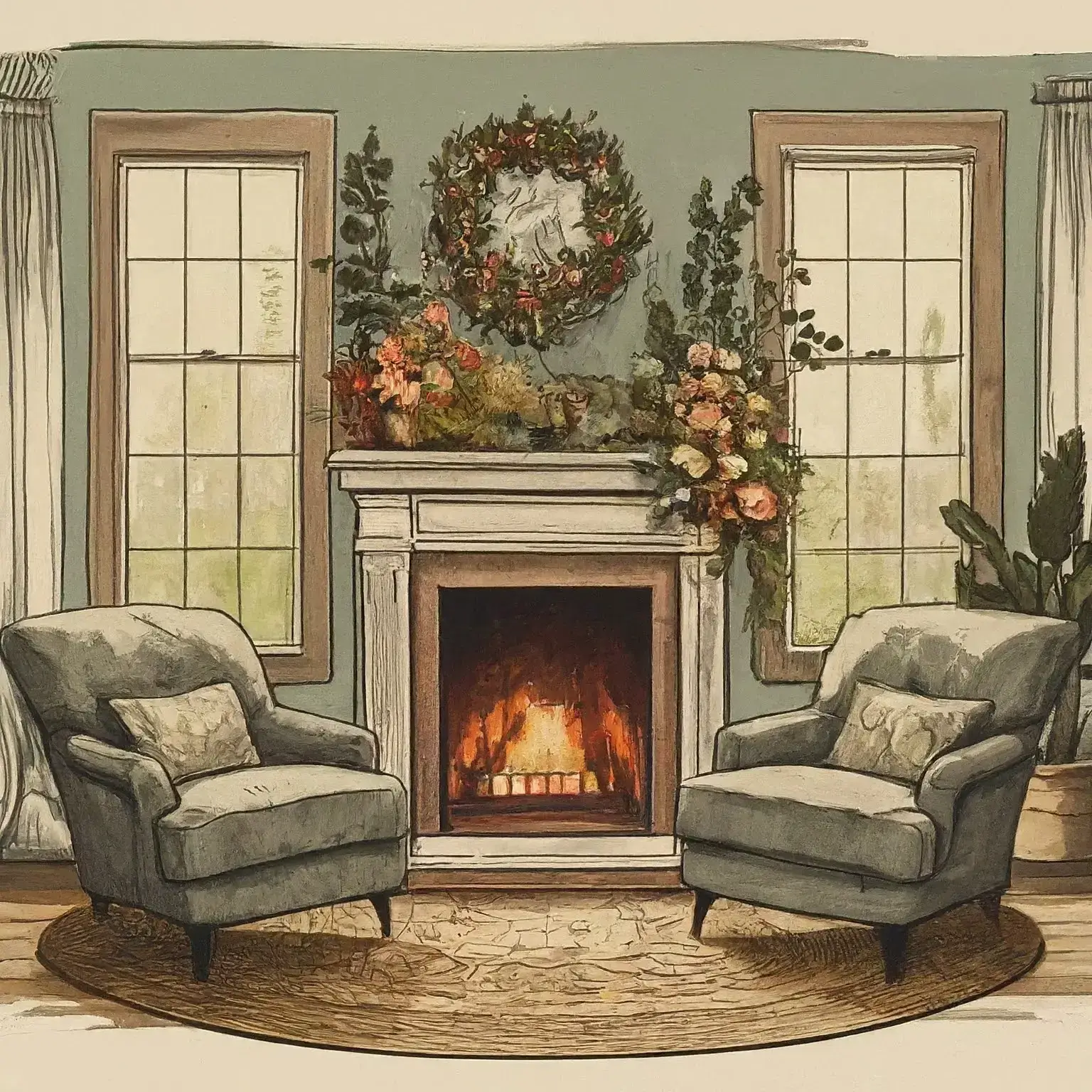 off-center fireplace styling