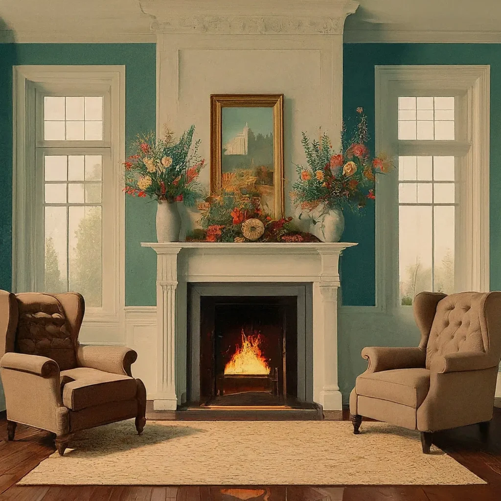 off-center fireplace styling