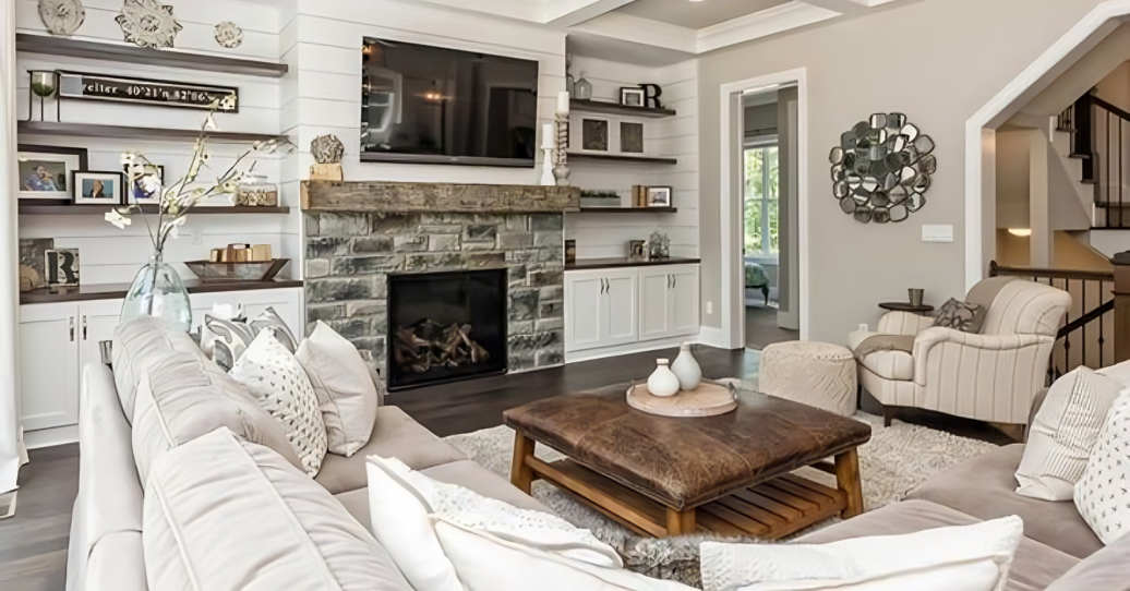 Small Living Room Ideas with a Cozy Farmhouse Fireplace