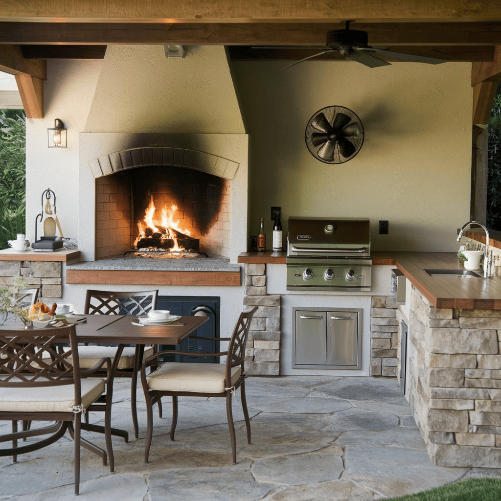 Outdoor Kitchen Fireplace