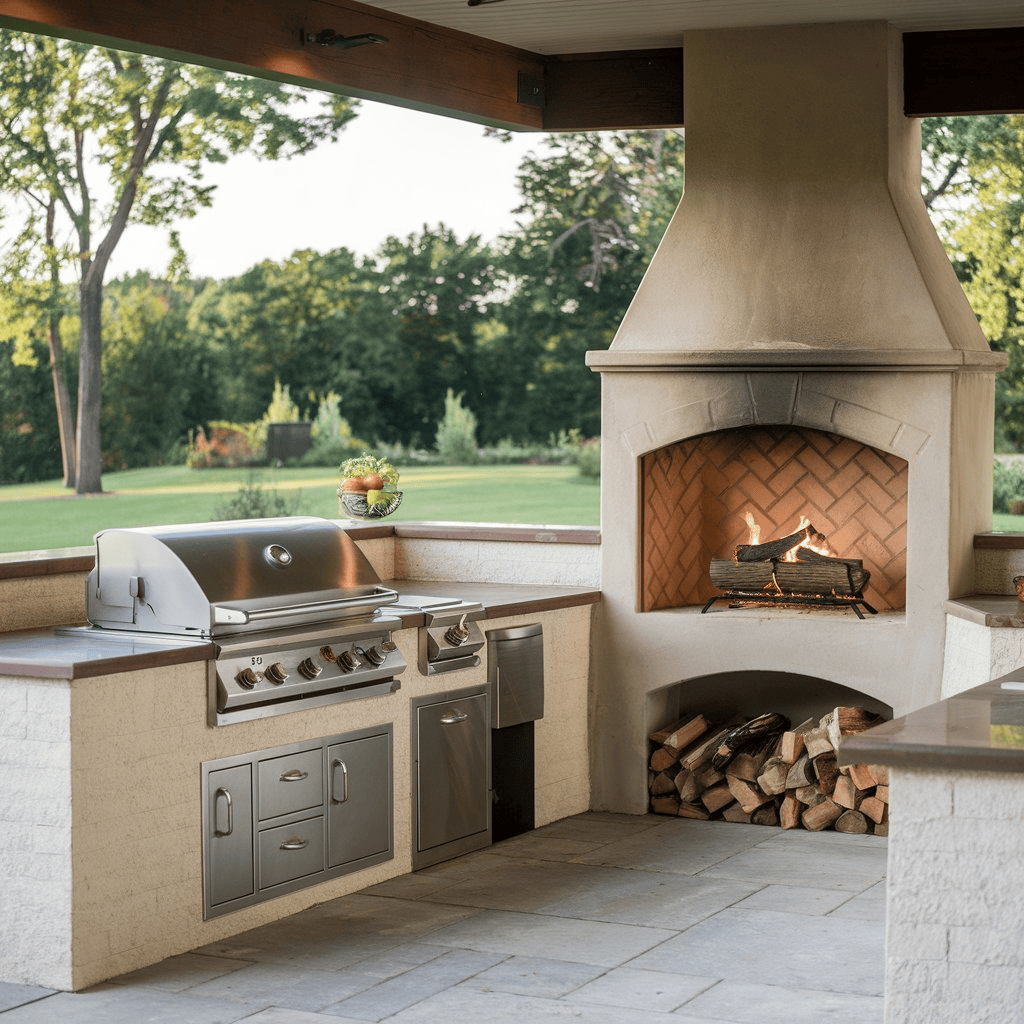 Outdoor Kitchen Fireplace