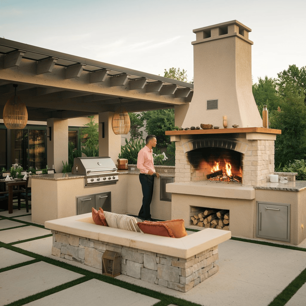 Outdoor Kitchen Fireplace