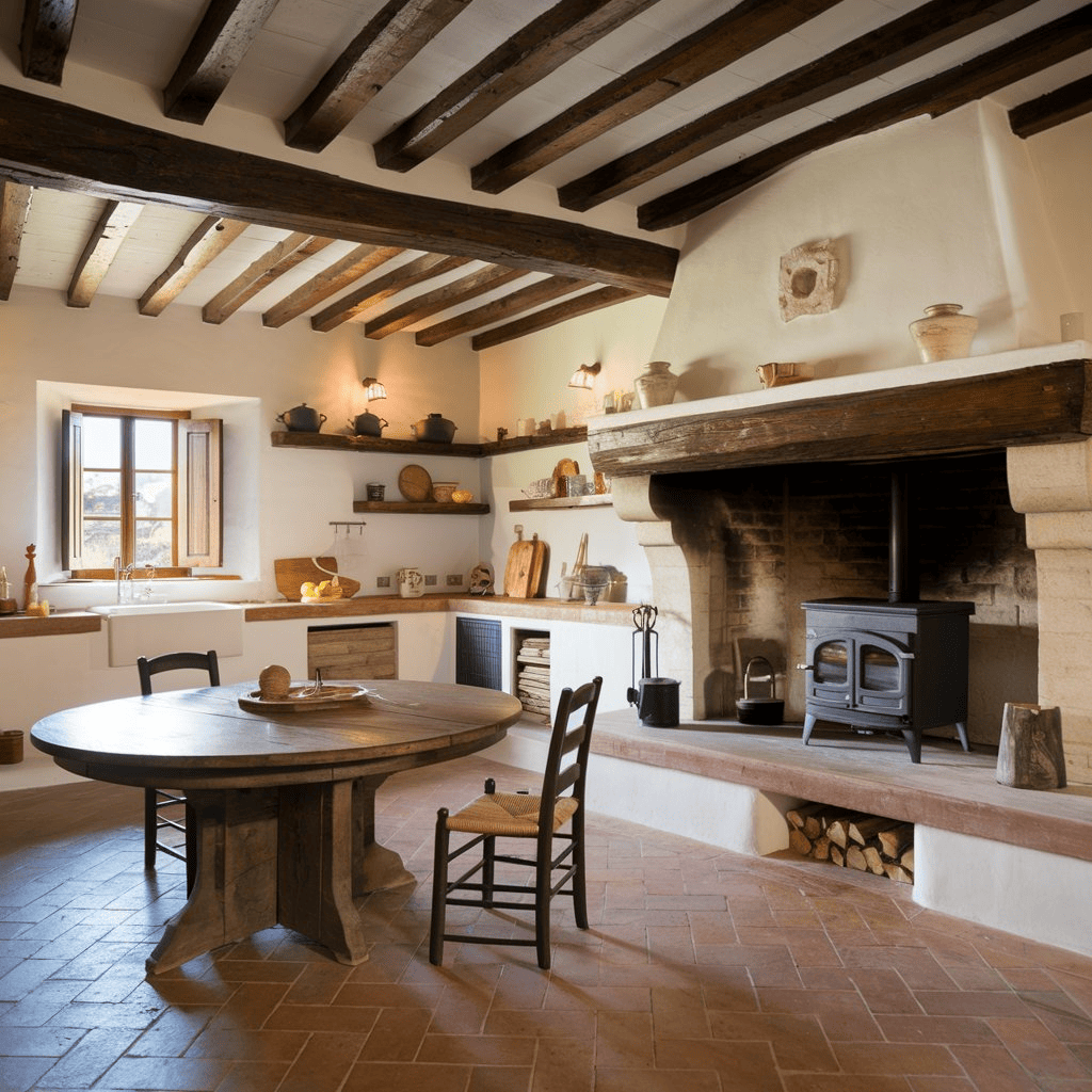 Kitchen Fireplace Inspirations