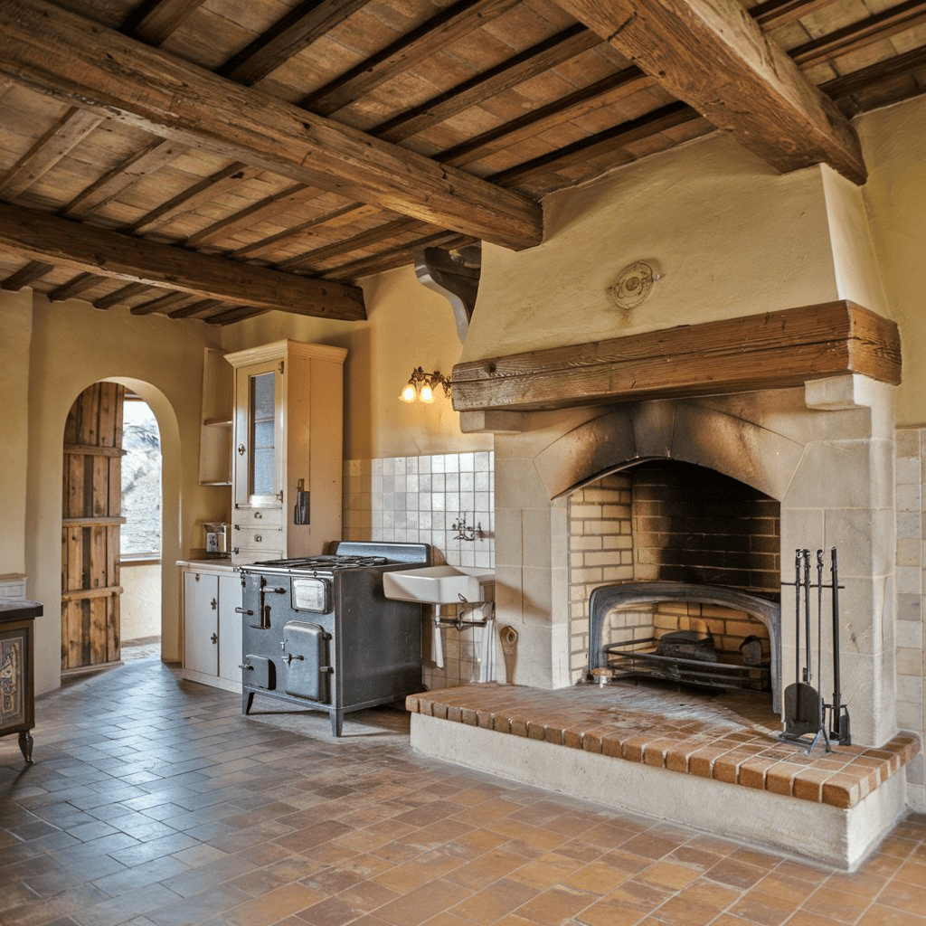 Vintage Kitchen Fireplace Ideas