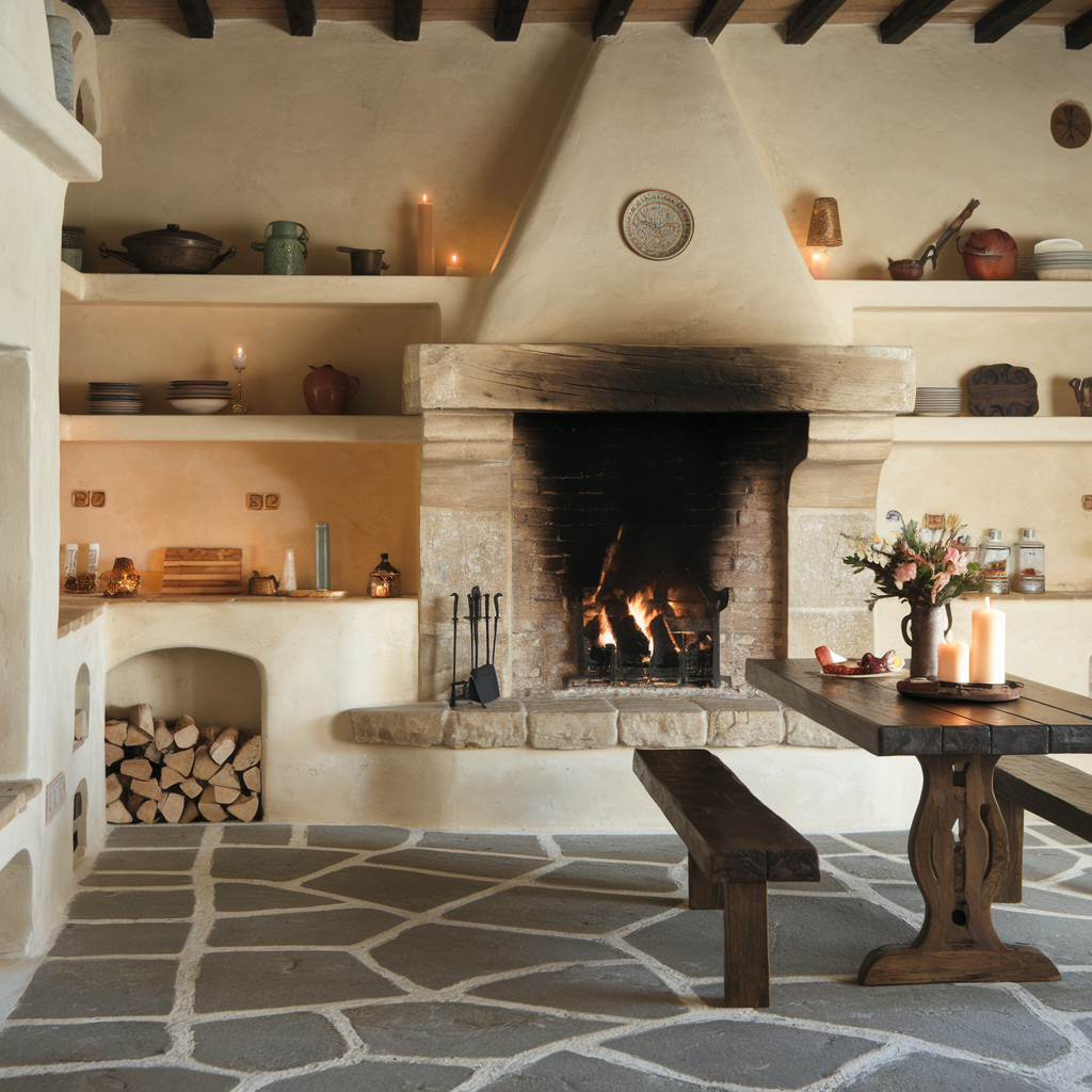 Kitchen Fireplace Inspirations