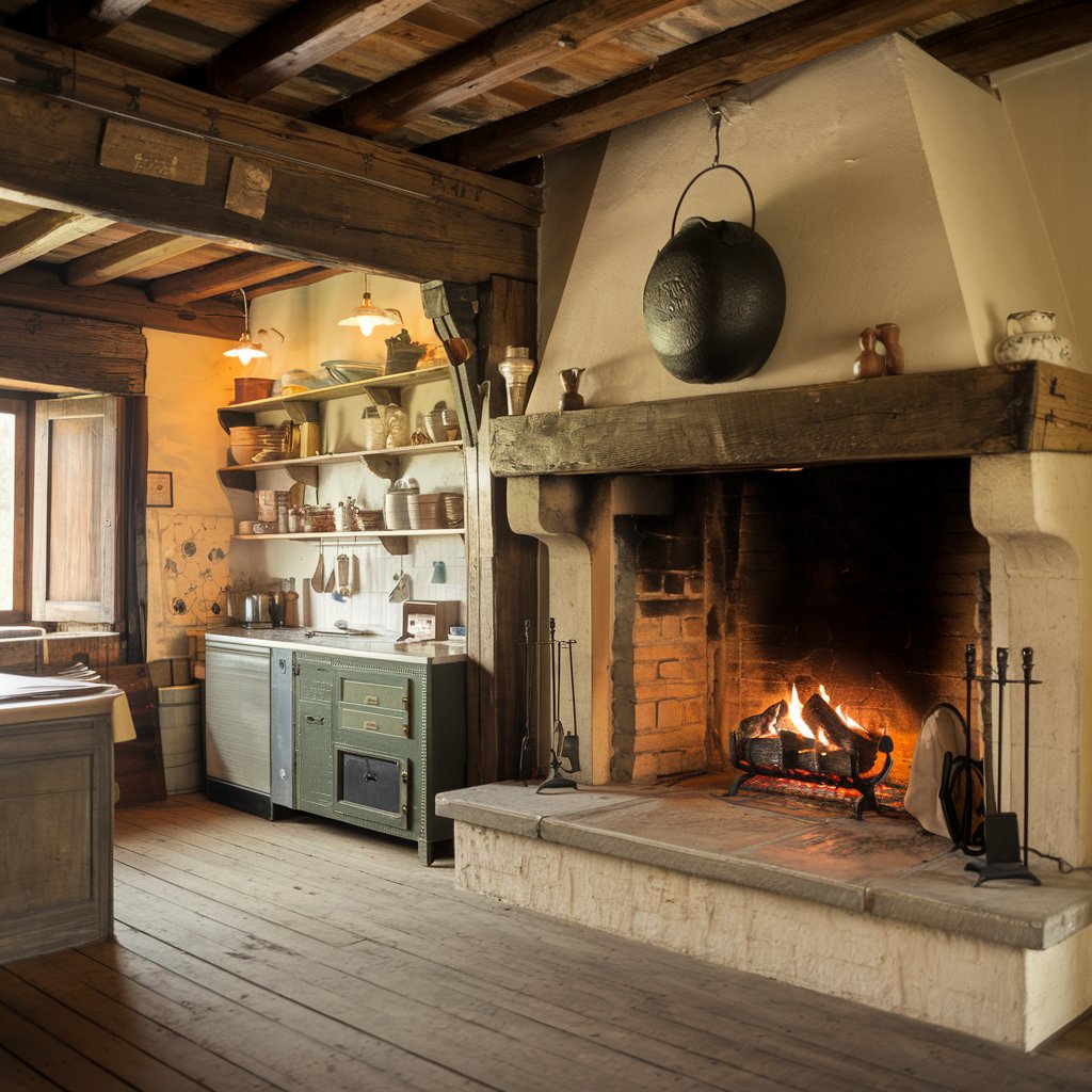 Vintage Kitchen Fireplace Ideas